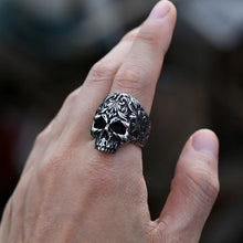 Awesomely detailed stainless steel skull ring