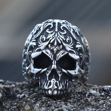 Awesomely detailed stainless steel skull ring