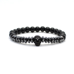 Suave AF skull and stone bracelet. 2 piece set. Stone, bead, metal crown.