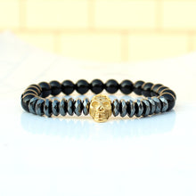 Suave AF skull and stone bracelet. 2 piece set. Stone, bead, metal crown.